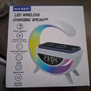 Mini 3401 LED Wireless Charging Speaker, Wireless Phone Charger, Clock Bluetooth